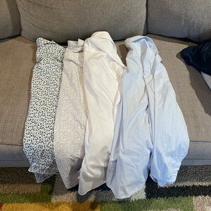 Men's Dress Shirt Collection - White, Blue, Patterned